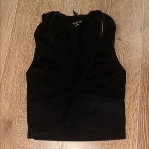 FP Movement by Free People Black Tank Top Ribbed